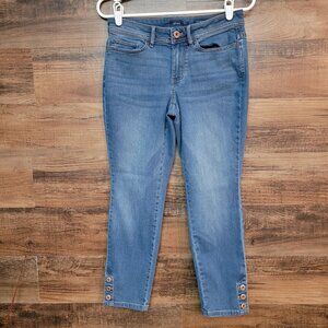 J Jill Jeans Womens 4 P Authentic Fit Slim Ankle Low Rise Medium Light Stretch